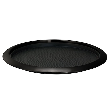 Service Ideas Tray with Removable Insert, 12" Round, Stainless Steel, Black Onyx TR1412RIBX